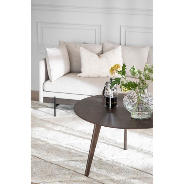 Temno rjava mizica v hrastovem dekorju ø 90 cm Yumi – Rowico-image-1