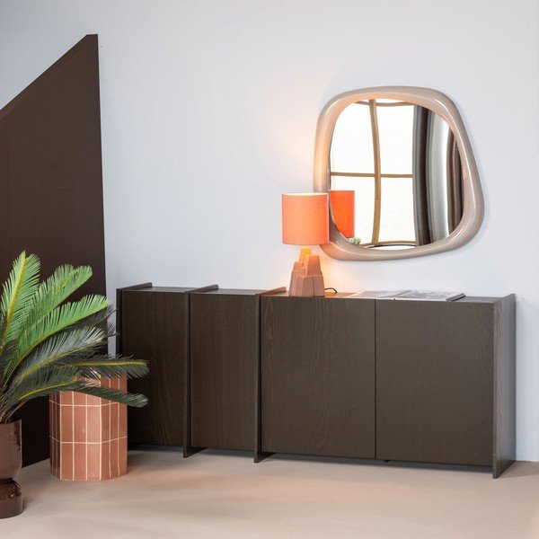 Temno rjava komoda v jesenovem dekorju 200x85x44 cm Brock – WOOOD-image-1