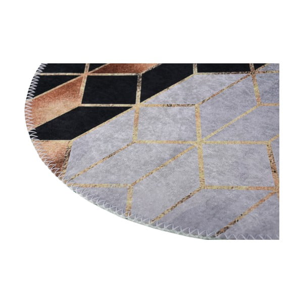 Črna/bela pralna okrogla preproga ø 100 cm – Vitaus-image-2