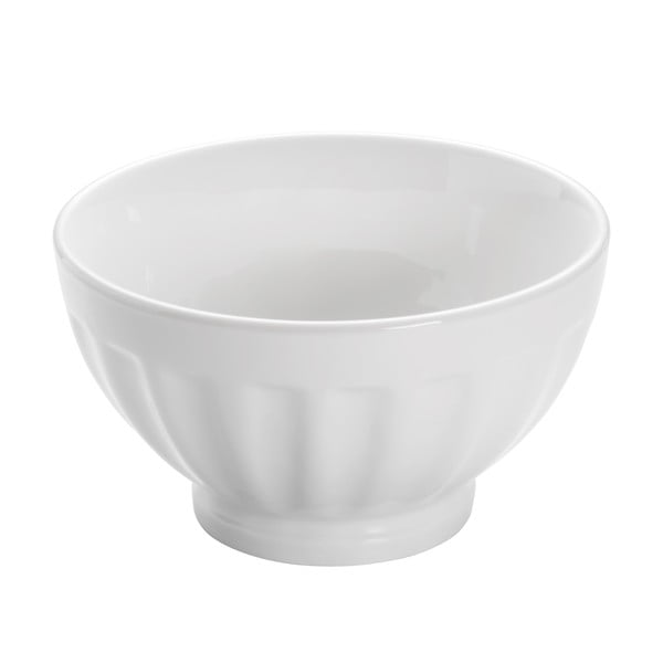 Bela porcelanasta skleda Maxwell & Williams Basic Ribbed, ø 15,5 cm