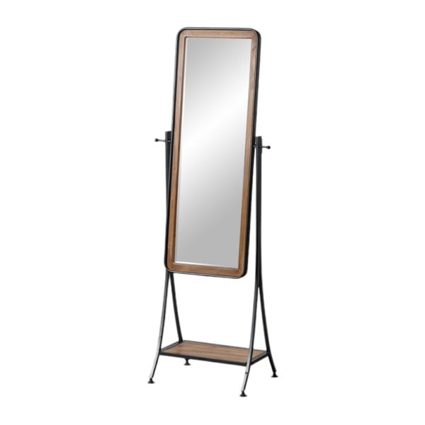 Stoječe ogledalo s polico z lesenim okvirjem 62x174 cm – Ixia