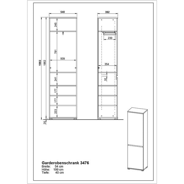Omara v bukovem dekorju 54x200 cm Lissabon - Germania-image-4