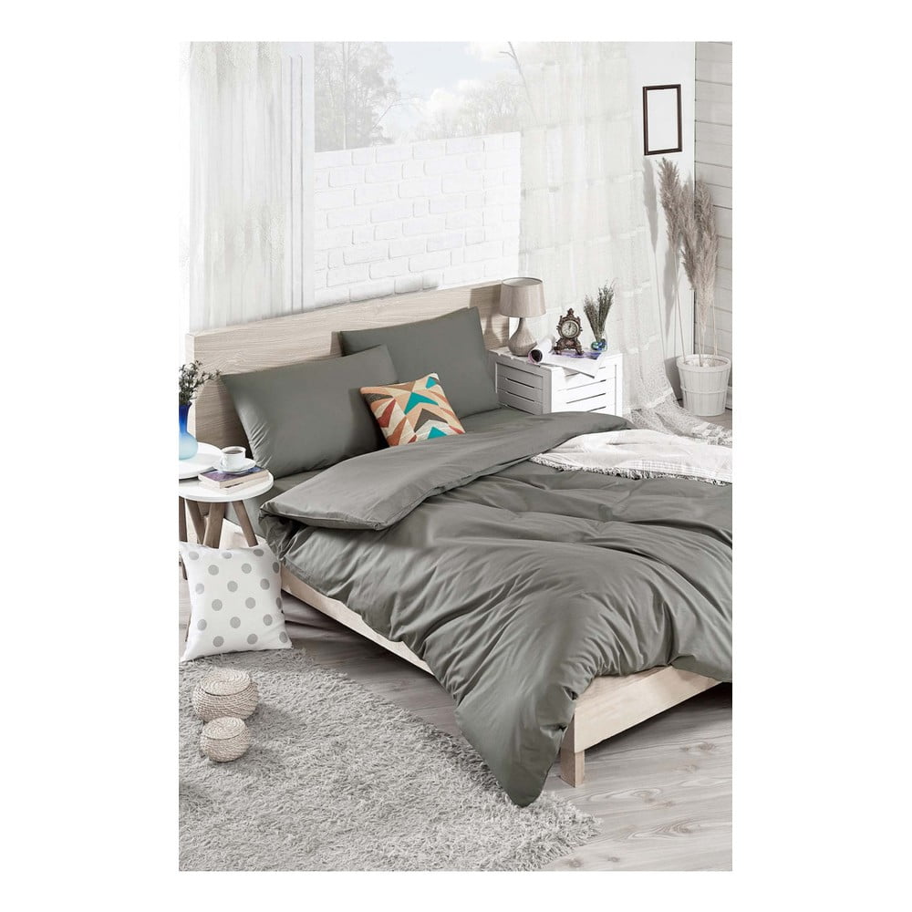 Komplet bombažne posteljnine za zakonsko posteljo z rjuho Nerja, 200 x 220 cm