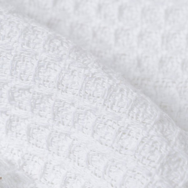 Belo pregrinjalo iz recikliranega bombaža 260x280 cm Honeycomb – Ixia-image-3
