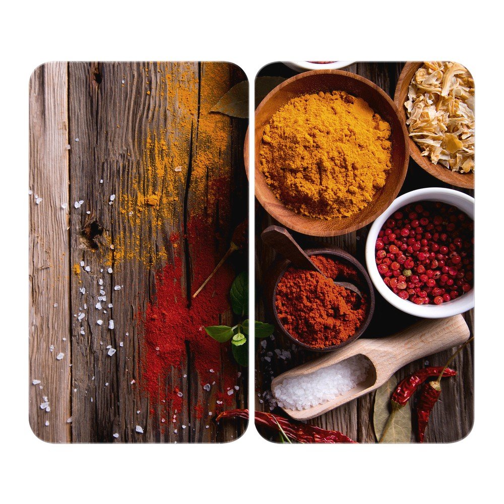 Komplet 2 steklenih pokrovov za štedilnik Wenko Spices, 52 x 30 cm