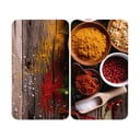 Komplet 2 steklenih pokrovov za štedilnik Wenko Spices, 52 x 30 cm