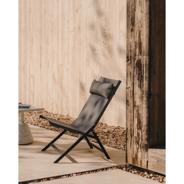 Siv kovinski vrtni fotelj Canutells – Kave Home-image-1