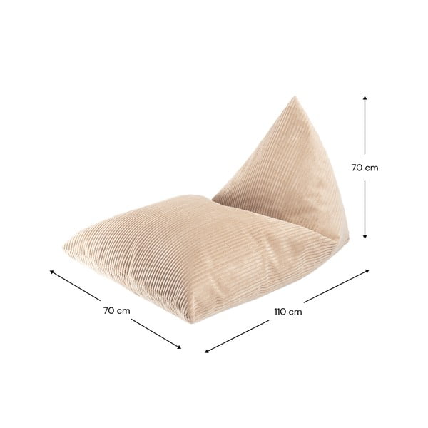 Svetlo rjava otroška vreča za sedenje iz rebrastega žameta Big Lounger – Wigiwama-image-4