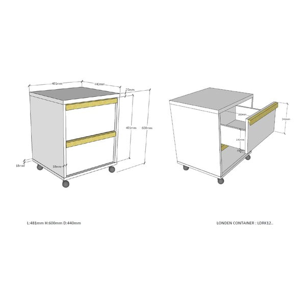 Bela otroška omarica 48x60 cm London – Vipack-image-2
