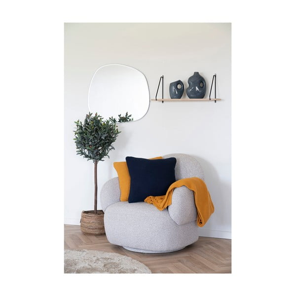 Rumena pletena odeja iz recikliranega bombaža 130x170 cm Santos – House Nordic-image-3