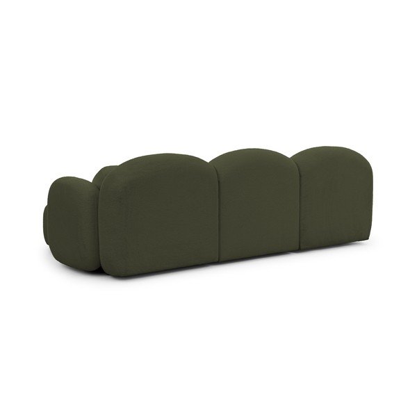 Zelena kotna sedežna garnitura iz tkanine bouclé (desni kot/z ležalnikom) Orbit – Ropez-image-3