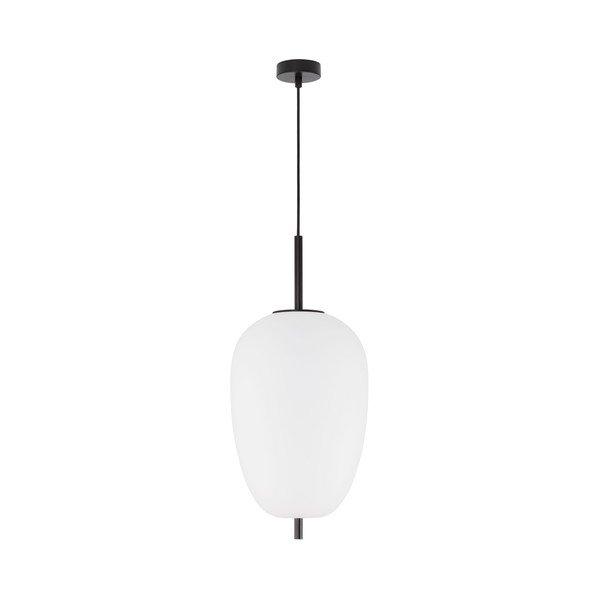 Bela/črna steklena viseča svetilka ø 27 cm Lato – Nova Luce