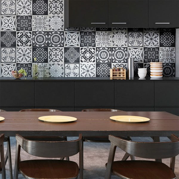 Komplet 12 stenskih nalepk Ambiance Wall Decals Tiles Gray Cement Rimini, 20 x 20 cm