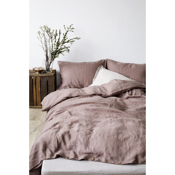 Umazano vijolična platnena prevleka za vzglavnik Linen Tales, 70 x 90 cm-image-1