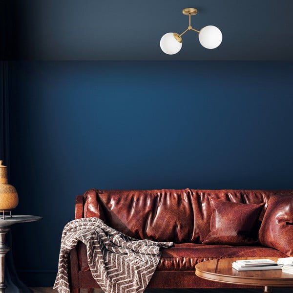 Bela/medeninasta stropna svetilka s steklenim senčilom 15x44 cm Damar – Opviq lights-image-4