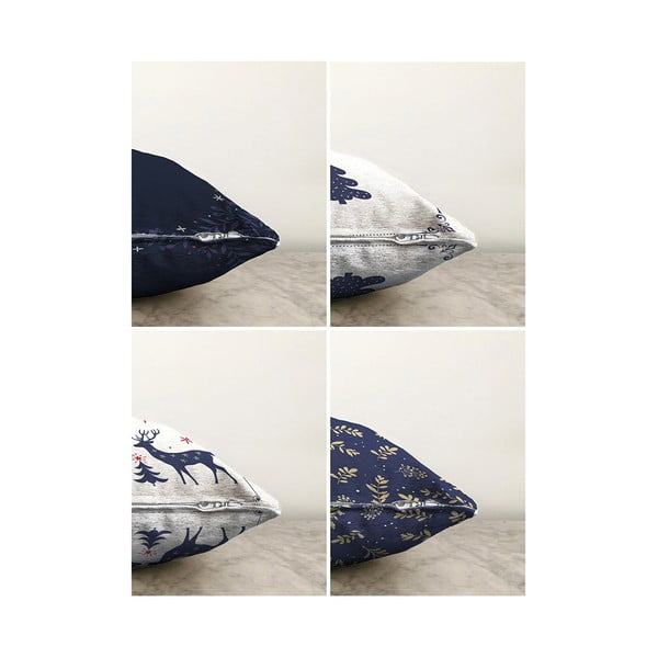 Prevleke za blazino z božičnim motivom v kompletu 4 ks 43x43 cm Blue Christmas – Mila Home-image-2