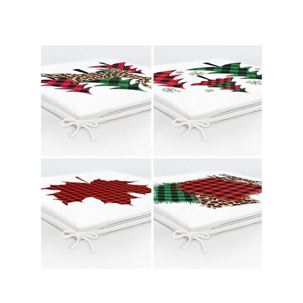 Sedežne blazine z božičnim motivom v kompletu 4 ks 40x40 cm Tartan – Mila Home-image-2