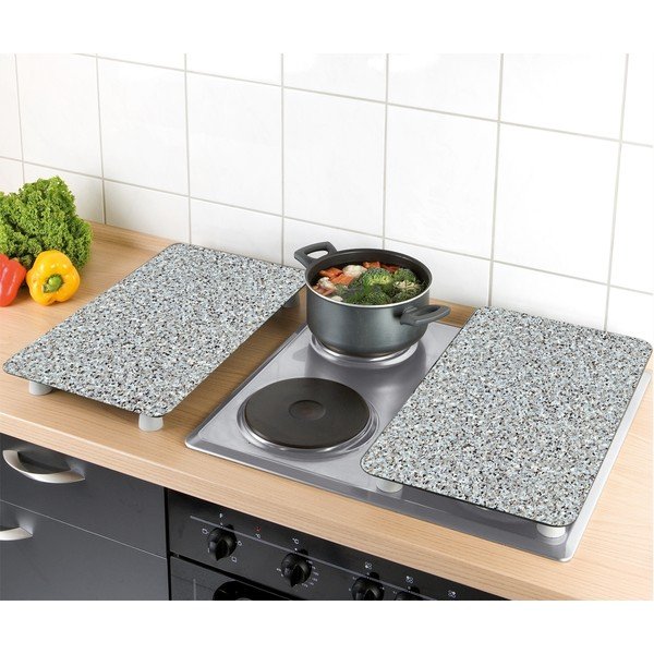 Komplet 2 steklenih zaščitnih plošč za štedilnik Wenko Granite, 52 x 30 cm-image-2