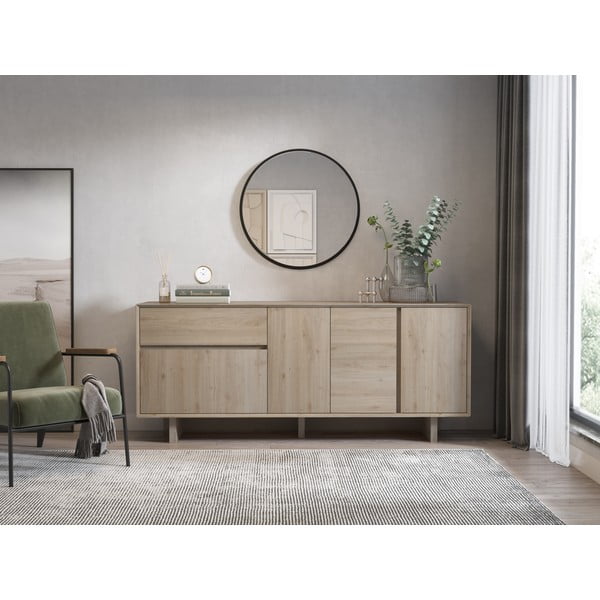 Komoda v hrastovem dekorju v naravni barvi 180x76x45 cm Carpi – Marckeric-image-1