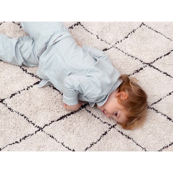 Kremno bela pralna ročno tkana bombažna preproga 70x100 cm Mini Bereber – Lorena Canals-image-4