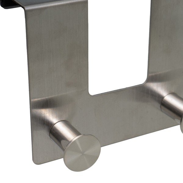 Kovinski obešalnik za vrata v mat srebrni barvi 13 cm – Casa Selección-image-1