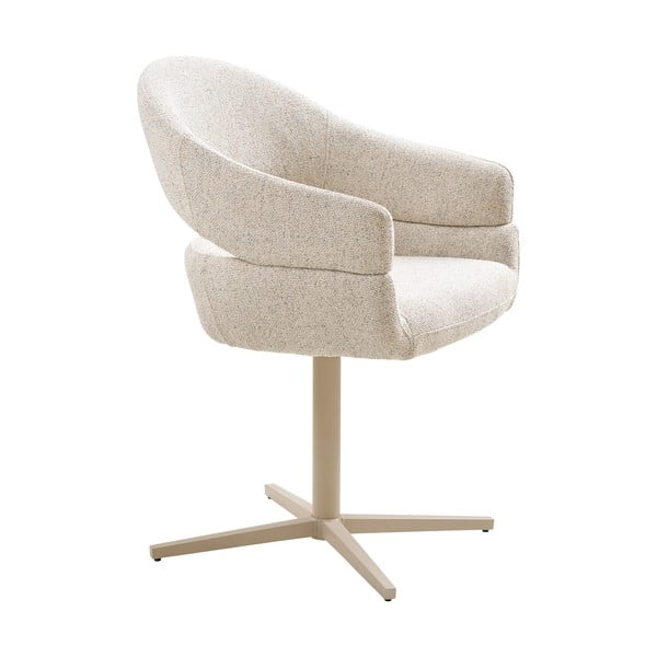 Kremno beli oblazinjeni jedilni stoli v kompletu z nasloni za roke 2 ks Dover – House Nordic-image-2