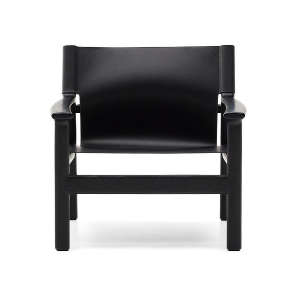 Črn usnjen fotelj Jan – Kave Home-image-2