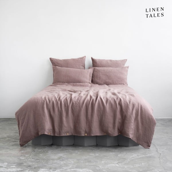 Rožnata podaljšana lanena posteljnina 165x220 cm – Linen Tales