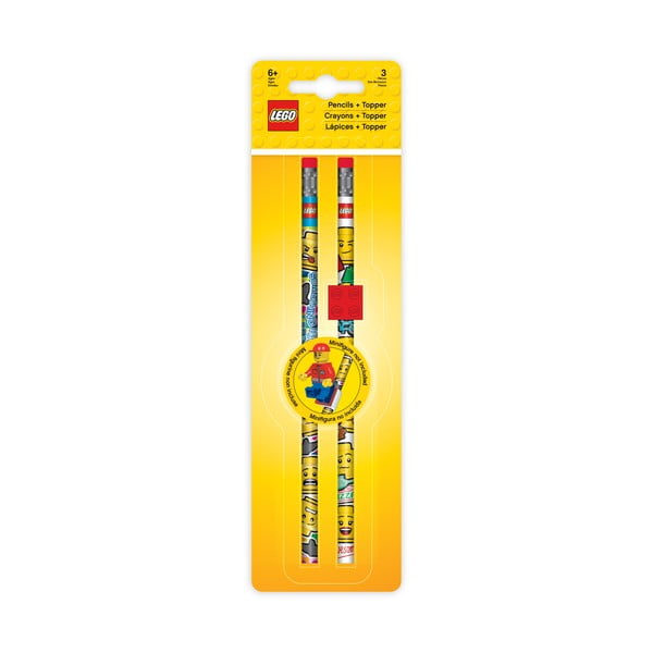 Komplet 2 grafitnih svinčnikov z radirko in sponko LEGO®