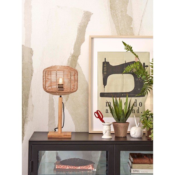 Namizna svetilka v naravni barvi s senčnikom iz ratana (višina 40 cm) Tanami – Good&Mojo-image-1
