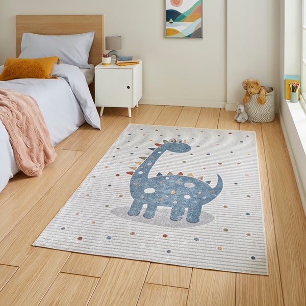 Modra/svetlo siva otroška preproga 120x170 cm Vida Kids Dinosaur – Think Rugs-image-1