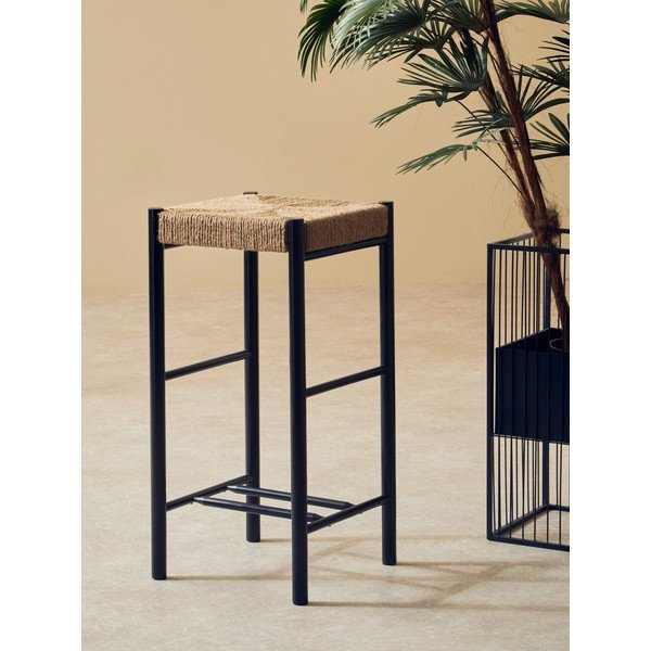 Črn/v naravni barvi barsko stol iz masivne bukve (višina sedeža 72 cm) Bandar – Premier Housewares-image-1