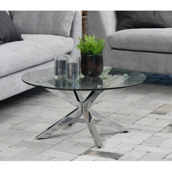 Okrogla mizica v srebrni barvi ø 82 cm Nebesa - Actona-image-1