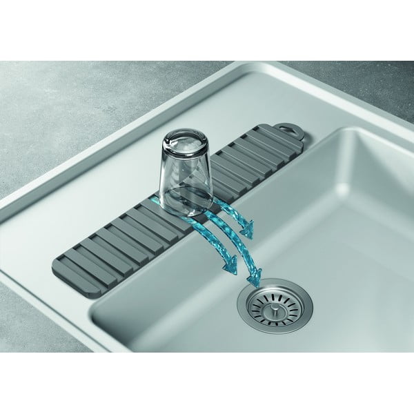 Siva plastična odcejalna podloga 42x8 cm Gravity – Metaltex-image-3