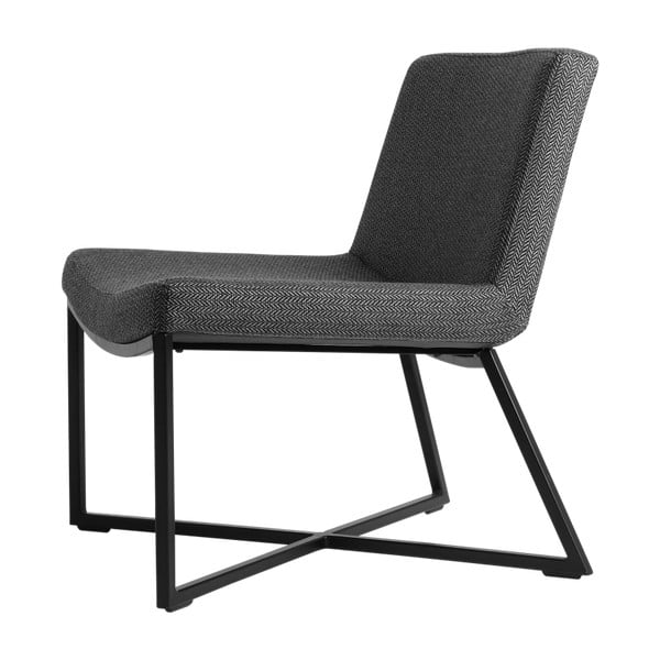 Temno siv fotelj s črnim podnožjem Custom Form Zero
