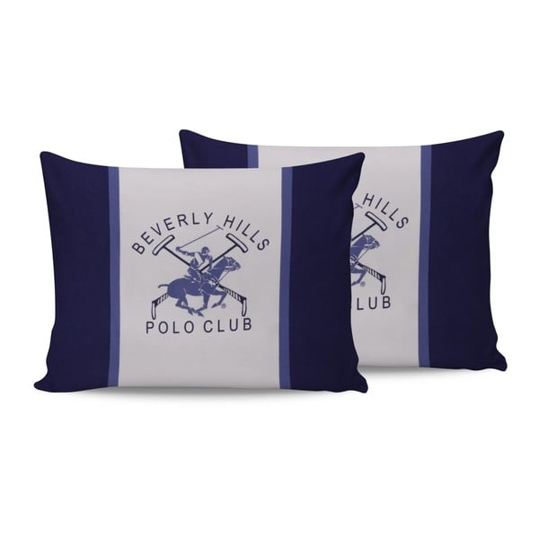 Komplet 2 bombažnih vzglavnikov Polo Club Blue, 50 x 70 cm