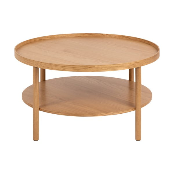 Okrogla mizica v hrastovem dekorju v naravni barvi ø 80 cm Banbury – Actona-image-4