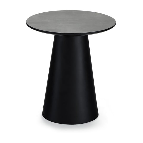 Črna/temno siva mizica z mizno ploščo v marmornem dekorju ø 45 cm Tango – Furnhouse
