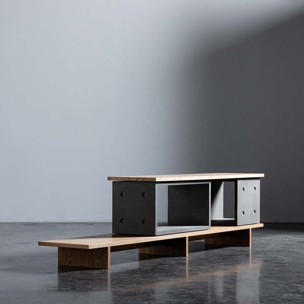 Betonska komoda Lyon Béton  Dice, 230 x 58 cm-image-1