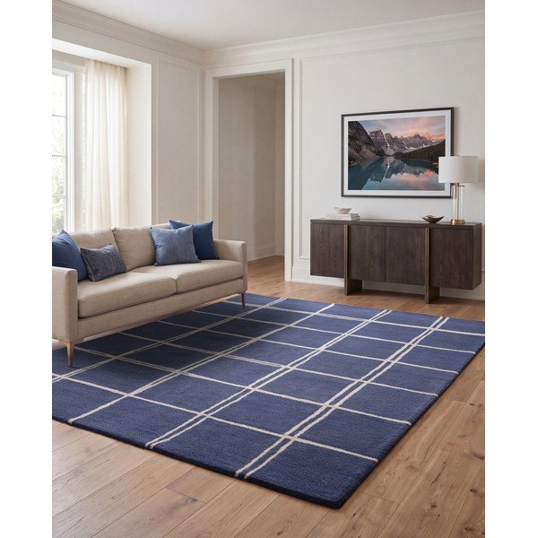 Modra ročno tkana volnena preproga 160x230 cm – Asiatic Carpets-image-1