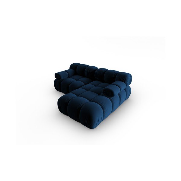 Modra žametna kotna sedežna garnitura (desni kot) Bellis – Micadoni Home-image-4