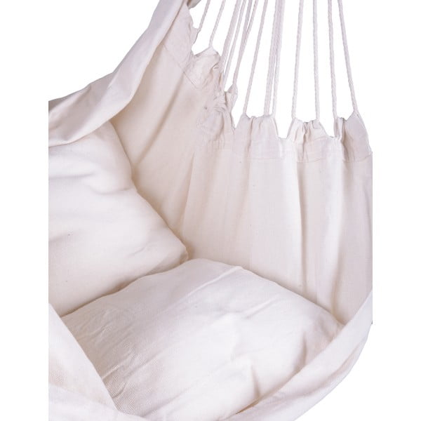 Kremno bel oblazinjen viseči vrtni fotelj Tobago – Garden Pleasure-image-3