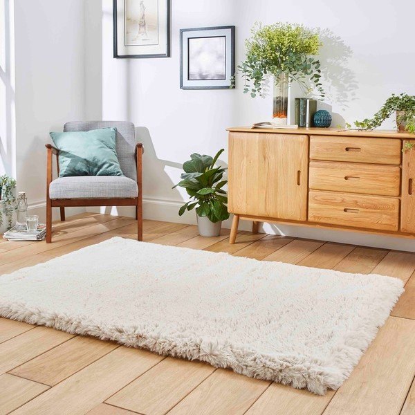 Kremno bela preproga 80x150 cm Super Teddy – Think Rugs-image-2