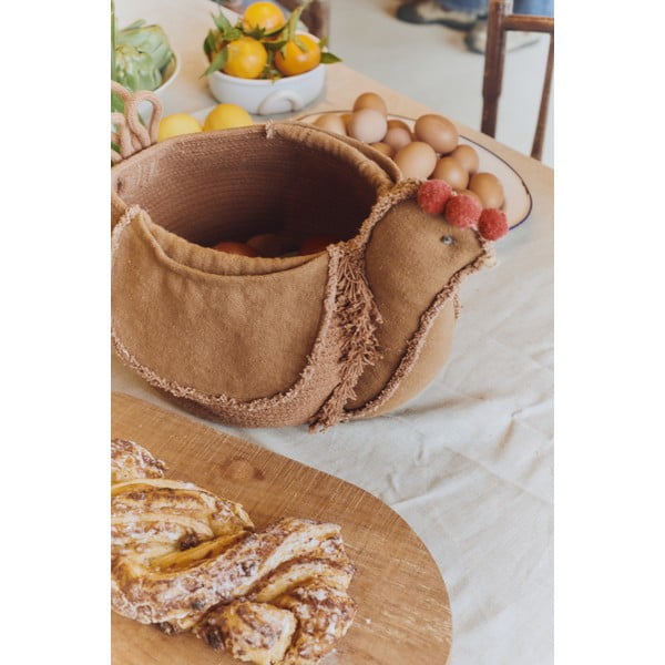 Rjava tekstilna otroška škatla za shranjevanje 48x32x29 cm Chicken Toffee – Lorena Canals-image-2