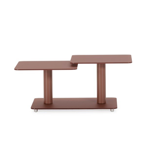 Steklena klubska mizica v barvi terakote 54x115 cm Elvi – Marckeric-image-1