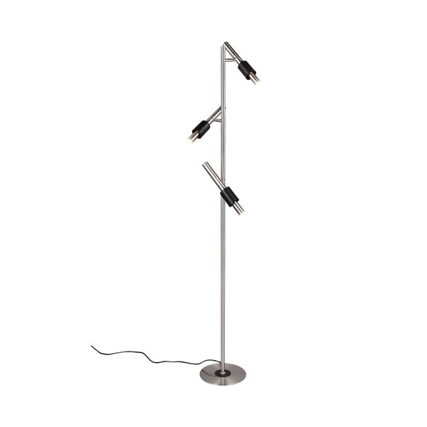 Črno-srebrna LED stoječa svetilka (višina 150 cm) Ikaris – Trio Select-image-1