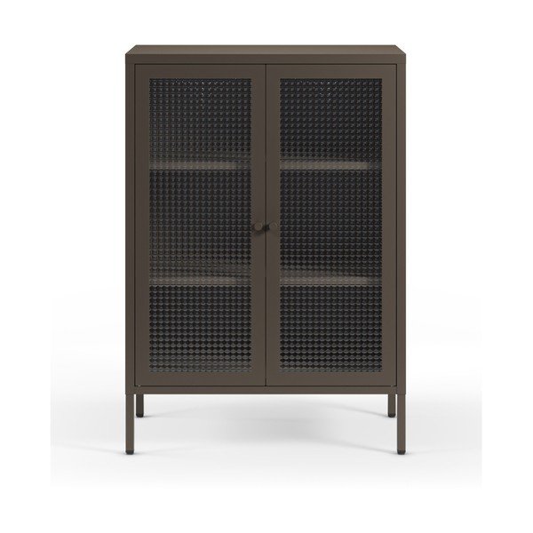 Siva kovinska vitrina 70x100x40 cm Layna – Marckeric