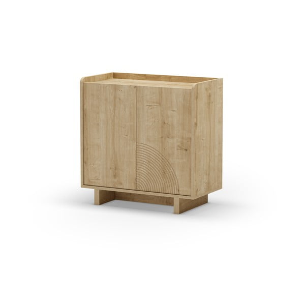 Omarica v hrastovem dekorju v naravni barvi 80x80x40 cm Daira – Marckeric-image-3