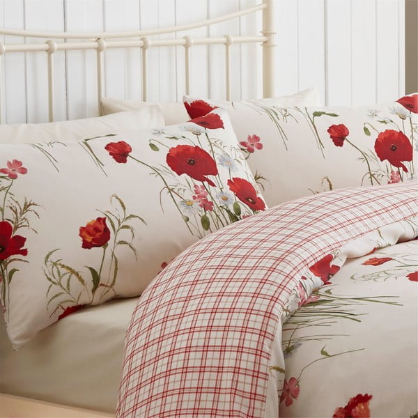 Posteljnina Catherine Lansfield Wild Poppies, 200 x 200 cm-image-1