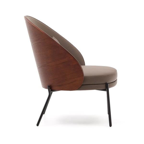 Rjav fotelj iz umetnega usnja Eamy – Kave Home-image-3